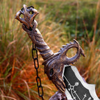 Twin Chained Warrior Blades Set with Wall Display Plaque - Lavish Blade