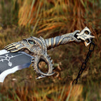 Twin Chained Warrior Blades Set with Wall Display Plaque - Lavish Blade