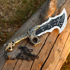 Twin Chained Warrior Blades Set with Wall Display Plaque - Lavish Blade