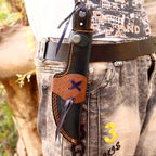 Viking Etched Acid Wash Bushcraft Knife 9 Inch Blue Resin Handle with Sheath - Lavish Blade