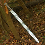 Viking Sword of Kings Replica 40 Inch with Wall Plaque and Leather Sheath - Lavish Blade