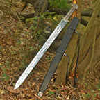 Viking Sword of Kings Replica 40 Inch with Wall Plaque and Leather Sheath - Lavish Blade