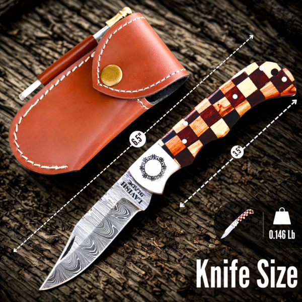 Unique Custom Handmade Pocket Knife – Damascus Folding Knife - Image 2