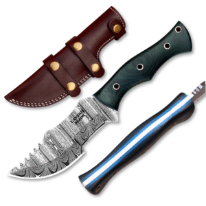 Custom Handmade Damascus Steel Hunting Tracker Knife