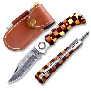 Unique Custom Handmade Pocket Knife – Damascus Folding Knife