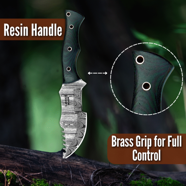 Custom Handmade Damascus Steel Hunting Tracker Knife - Image 4