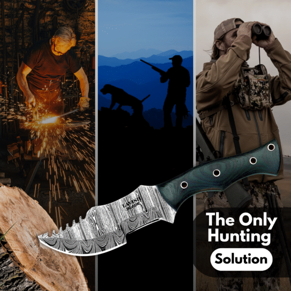 Custom Handmade Damascus Steel Hunting Tracker Knife - Image 6