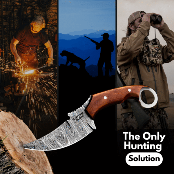 Custom Handmade - Damascus Steel Karambit Hunting Knife - Leather Sheath - Image 6